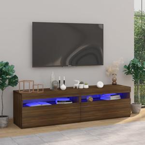 Tv-meubelen met LED-verlichting 2 st 75x35x40 cm bruineiken