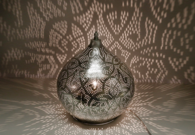 Tafellamp Ameera filigrain onion vintage zilver