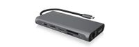 ICY BOX-DK4050-CPD interface hub USB 3.2 Gen 1 (3.1 Gen 1) Type-C 5000 Mbit/s Antraciet - thumbnail