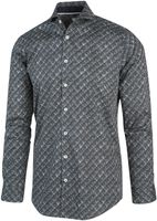 Blue Industry Heren Overhemd Navy All-over Print Perfect Fit - thumbnail