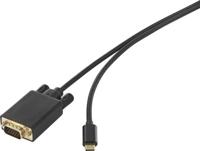 Renkforce USB-C / VGA Adapterkabel USB-C stekker, VGA-stekker 15-polig 0.50 m Zwart RF-3385696 USB-C-displaykabel