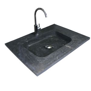 Badmeubelset BWS Salt 60x46cm Greeploos 2 Lades Met Wastafel Hardsteen Scotch Oak