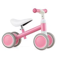 Babyloopfiets Peuterloopfiets met in Hoogte Verstelbaar Stuur en Stoel Duwspeelgoed voor Baby's 4-Wiel Loopfiets Roze