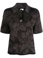 Barrie t-shirt à fleurs en jacquard - Noir