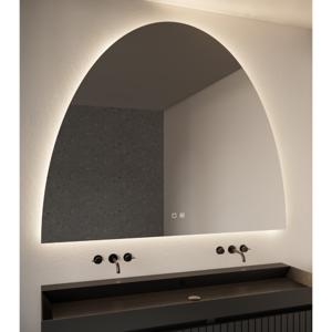 Badkamerspiegel ronding naar boven EOS | 120x120 cm | Rond | Indirecte LED verlichting | Touch button | Met spiegelverwarming