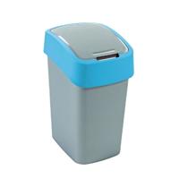 Curver pacific flip bin 45l zilver/blauw