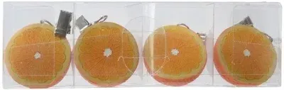 Decoris tafelkleedgewicht polyresin sinaasappel 5x5x3cm oranje