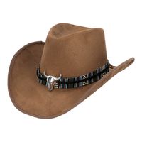 Boland party Carnaval verkleed cowboy hoed Rodeo - bruin - volwassenen - polyester   - - thumbnail
