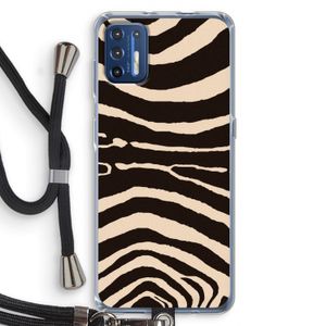 Arizona Zebra: Motorola Moto G9 Plus Transparant Hoesje met koord