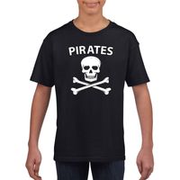 Carnaval piraten t-shirt zwart jongens en meisjes XL (158-164)  -