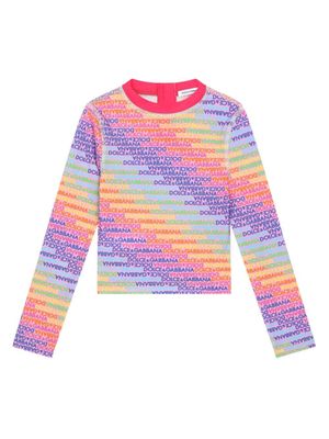 Dolce & Gabbana Kids haut de bain à logo imprimé - Rose Dolce & Gabbana Kids haut de bain à logo imprimé - Rose