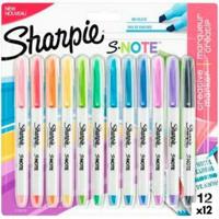 Set Viltstiften Sharpie S-Note Multicolour 12 Onderdelen 1-3 mm (12 Stuks)