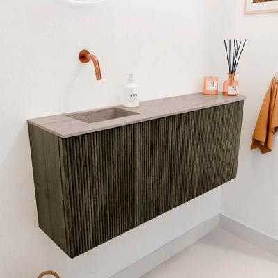 Toiletmeubel Mondiaz Joya Dlux | 101.6 cm | Meubelkleur Shadow | Faye wastafel Saba Wasbak Links | Zonder kraangat(en)