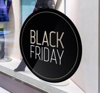 Black friday sticker etalage elegant promotie