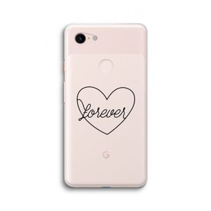 Forever heart black: Google Pixel 3 XL Transparant Hoesje