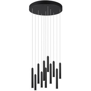 LED Hanglamp - Trion Tular - 22W - Warm Wit 3000K - Dimbaar - Rond - Mat Zwart - Aluminium