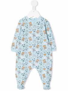 Moschino Kids grenouillère à imprimé ourson - Bleu