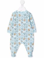 Moschino Kids grenouillère à imprimé ourson - Bleu