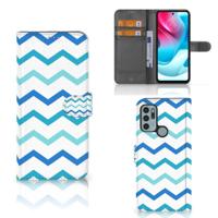 Motorola Moto G60s | Telefoon Hoesje | Zigzag Blauw Motorola Moto G60s | Telefoon Hoesje | Zigzag Blauw