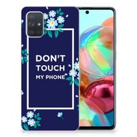 Samsung Galaxy A71 Silicone-hoesje Flowers Blue DTMP
