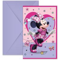 Uitnodigingen Minnie Mouse FSC (6st)