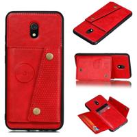 Voor Xiaomi Redmi 8A schokbestendige magnetische PU + TPU beschermhoes met kaartsleuven (rood)
