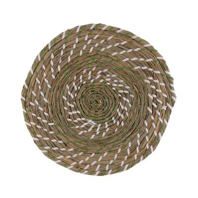 Placemat Versa Wit Groen Textiel Waterhyacint 38 cm