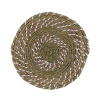 Placemat Versa Wit Groen Textiel Waterhyacint 38 cm