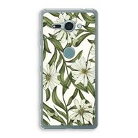 Wit bloemenpatroon: Sony Xperia XZ2 Compact Transparant Hoesje