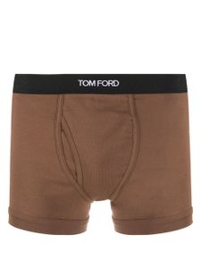 TOM FORD boxers en coton à bande logo - Marron