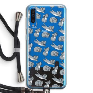 Poezen: Samsung Galaxy A50 Transparant Hoesje met koord