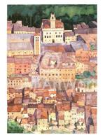 Kunstdruk Ralf Westphal - Mittelalterliche Bergstadt Montepulciano, Toskana 30x40cm