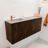 Toiletmeubel Mondiaz Joya Dlux | 101.6 cm | Meubelkleur Walnut | Faye wastafel Glace Wasbak Links | 1 kraangat