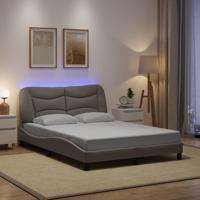 Bedframe met LED zonder matras "Hvar" 140x190 cm stof taupe
