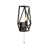 Searchlight Zwarte wandlamp Chassis 7330BK - thumbnail