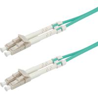 ROLINE FO Jumper Cable 50/125µm OM3, LC/LC, Low-Loss-Connector 15m InfiniBand en Glasvezelkabel Turkoois - thumbnail