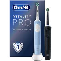 Oral-B Vitality Pro Duo Volwassene Roterende-oscillerende tandenborstel Zwart, Blauw, Wit - thumbnail