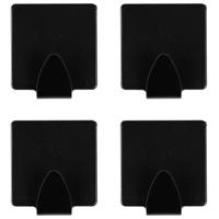 Benson Ophanghaakje - 4x stuks - zelfklevend - zwart - ijzer - hand/theedoek houder