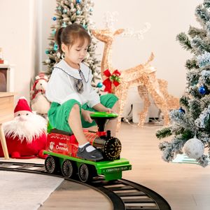 6V Elektrische Kindertrein met 16 Rails voor Kinderen Vanaf 3 Jaar. Groen