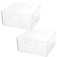 Set van 2x stuks creme potjes/flesjes/make-up houder/box vierkant 31 x 15 cm van kunststof