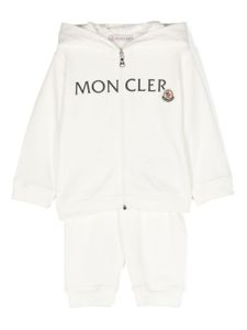 Moncler Enfant survêtement en coton à logo imprimé - Blanc