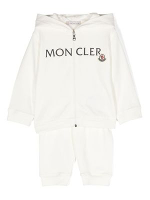 Moncler Enfant survêtement en coton à logo imprimé - Blanc