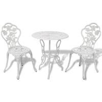 3-delige Bistroset gietaluminium wit