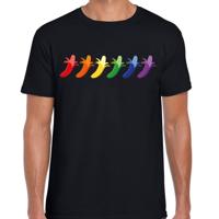 Gay Pride T-shirt voor heren - pride - zwart - bananen - LHBTI