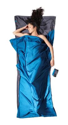 Cocoon Travelsheet 100% Zijde - Rhino / Cornflower