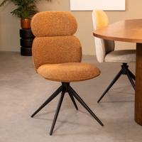 LABEL51 Eetkamerstoel Finn - Coral - Boucle - Black Frame