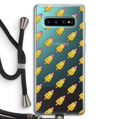 Waterijsjes: Samsung Galaxy S10 Plus Transparant Hoesje met koord
