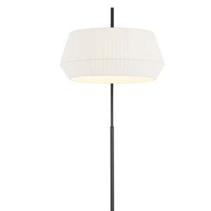 Witte vloerlamp met vloerschakelaar E27 fitting en stoffen kap Nordlux Dicte 2112414001