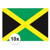 10x stuks Stickertjes van vlag van Jamaica   -