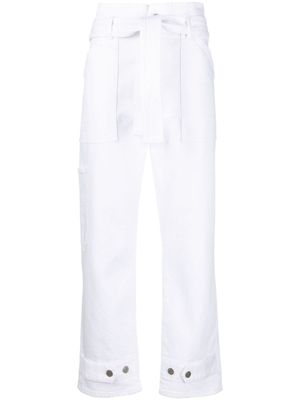 P.A.R.O.S.H. pantalon à taille haute ceinturée - Blanc